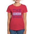 thumbnail image 1 of CafePress - The Real Boss Women's Dark T Shirt - Women's Traditional Fit Dark T-Shirt, 1 of 4