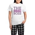 thumbnail image 1 of CafePress - The Real Boss Women's Light Pajamas - Women's Short Sleeve Print T-Shirt and Pants Light Cotton Pajama Set, 1 of 7