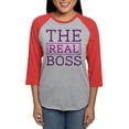 thumbnail image 1 of CafePress - The Real Boss - Womens Baseball Tee, 1 of 4