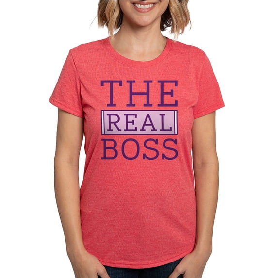 CafePress - The Real Boss Womens Tri Blend T Shirt - Womens Tri-blend T-Shirt