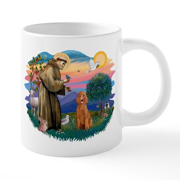 CafePress - The Saint Poodle (Standard Apricot) 20 Oz Ceramic - 20 Oz White Ceramic Mega Mug