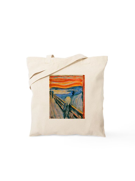 - The Scream Tote Bag - Unisex Canvas Tote Bag, Beige, 1-Piece
