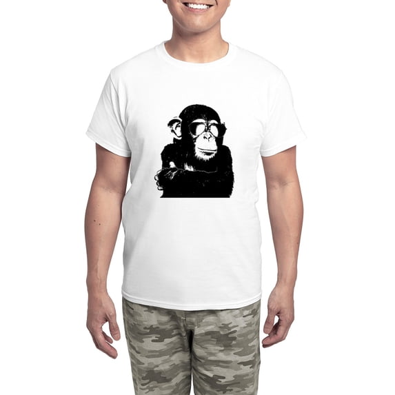 CafePress - The Shady Monkey Men's Light Pajamas - Men's Light Loose Fit Cotton Pajama Set