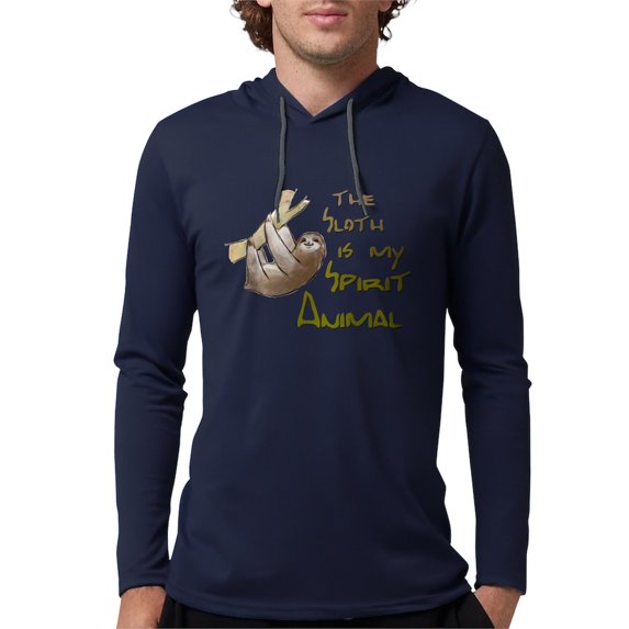 CafePress - The Sloth Is My Spirit Anima Long Sleeve T Shirt - Mens Hooded Shirt