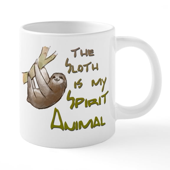 CafePress - The Sloth Is My Spirit Animal 20 Oz Ceramic Mega M - 20 Oz White Ceramic Mega Mug