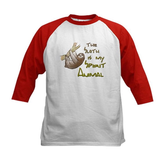 CafePress - The Sloth Is My Spirit Animal Baseball Jersey - Kids Cotton Baseball Jersey, 3/4 Sleeve Shirt