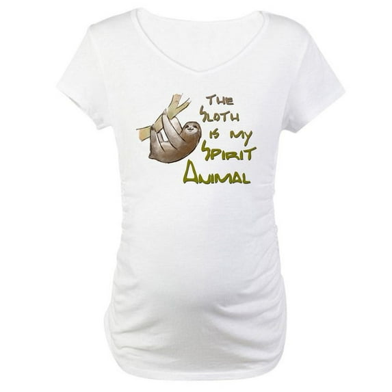 CafePress - The Sloth Is My Spirit Animal Maternity T Shirt - Cotton Maternity T-shirt, Cute & Funny Pregnancy Tee