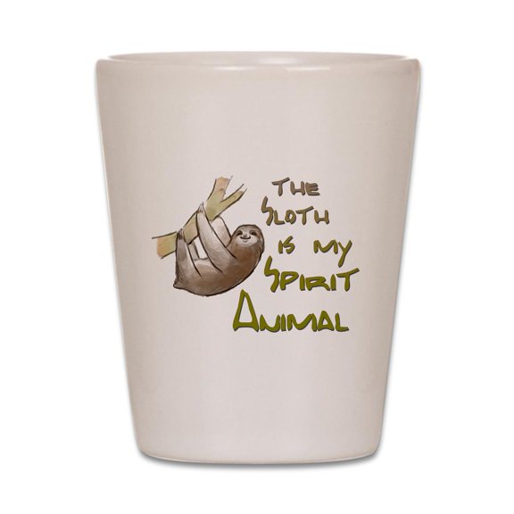 CafePress - The Sloth Is My Spirit Animal - White Shot Glass, Unique and Funny Shot Glass