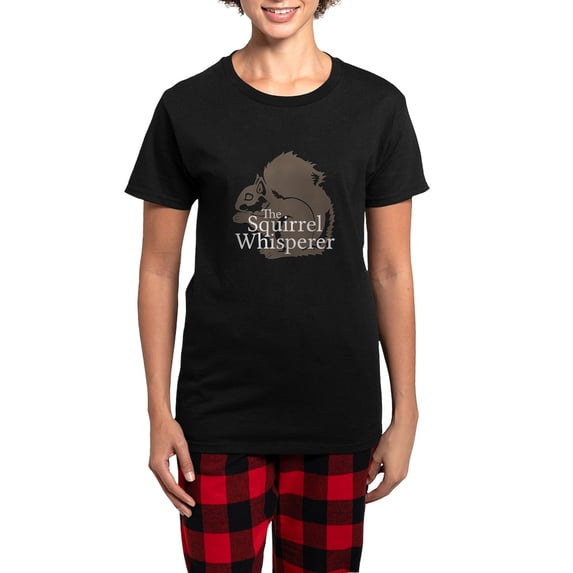 CafePress - The Squirrel Whisperer Pajamas - Women's Short Sleeve Print T-Shirt and Pants Dark Cotton Pajama Set