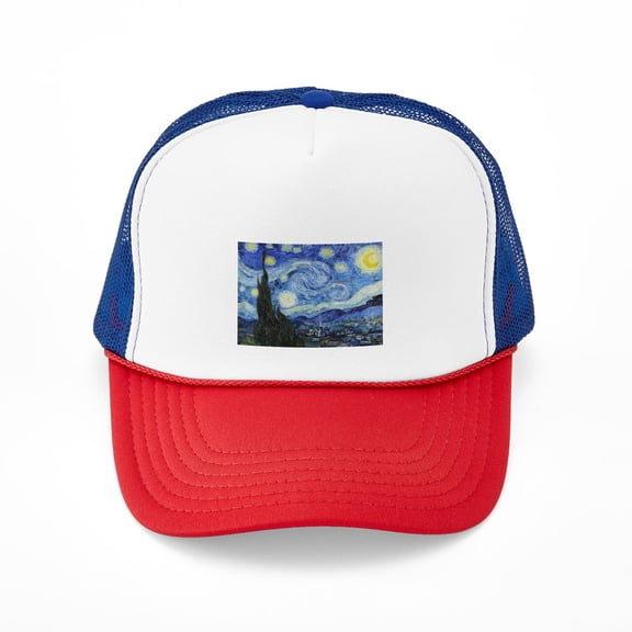 CafePress - The Starry Night By Vincent Van Gogh - Adjustable Unisex Printed Trucker Hat with Mesh Back