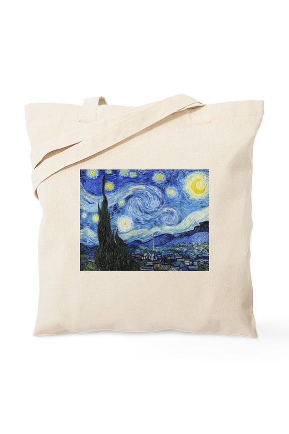 - The Starry Night By Vincent Van Gogh Tote Bag - Unisex Canvas Tote Bag, Beige, 1-Piece