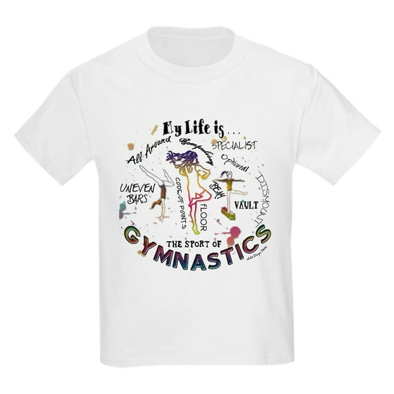 CafePress - The Story Of Gymnastics Kids Light T Shirt - Light T-Shirt Kids XS-XL