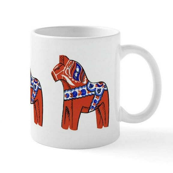 CafePress - The Swedish Horse Mug - 11 oz Ceramic Mug - Novelty Coffee Tea Cup