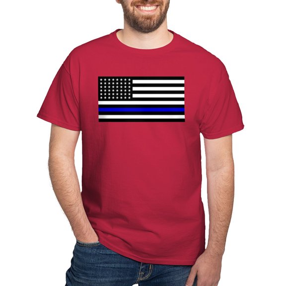CafePress - The Thin Blue Line T Shirt - Men's Classic Graphic Cotton T-Shirt