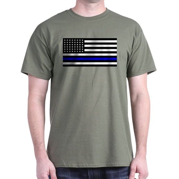 CafePress - The Thin Blue Line T Shirt - Men's Classic Graphic Cotton T-Shirt
