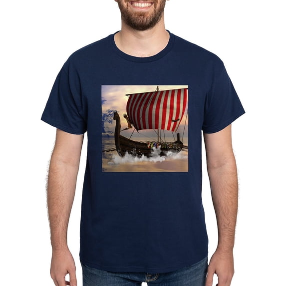 CafePress - The Viking Longship T Shirt - Men's Classic Graphic Cotton T-Shirt