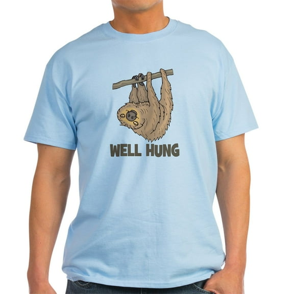 CafePress - The Well Hung Sloth T Shirt - Men's Classic Graphic T-Shirt