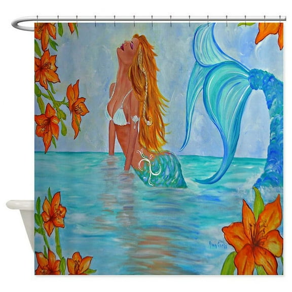 CafePress - The Wisdom Seeker Mermaid By Alecia - Unique Fabric Shower Curtain 70" x 72"