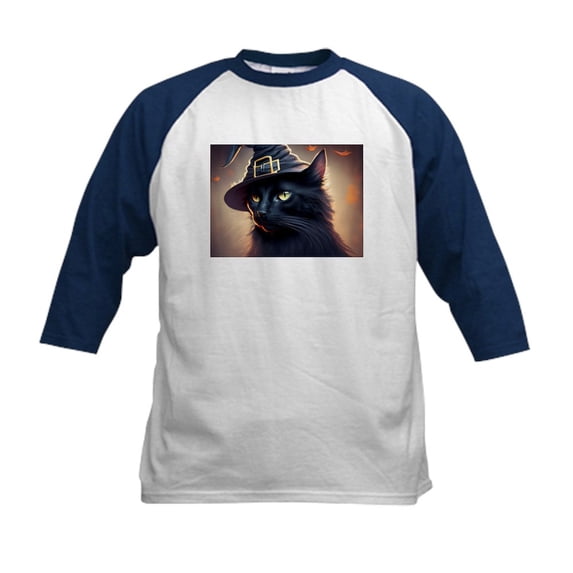 CafePress - The Witch's Familiar Kids Baseball T Shirt - Kids Cotton Baseball Jersey, 3/4 Sleeve Shirt