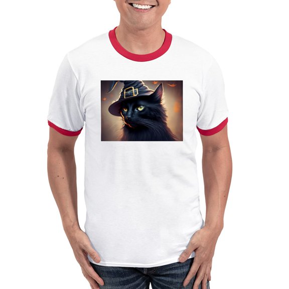 CafePress - The Witch's Familiar Men's Ringer T Shirt - 100% Cotton Ringed T-Shirt