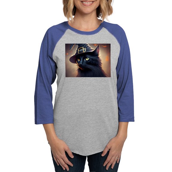 CafePress - The Witch's Familiar Women's Baseball T Shirt - Womens Baseball Tee