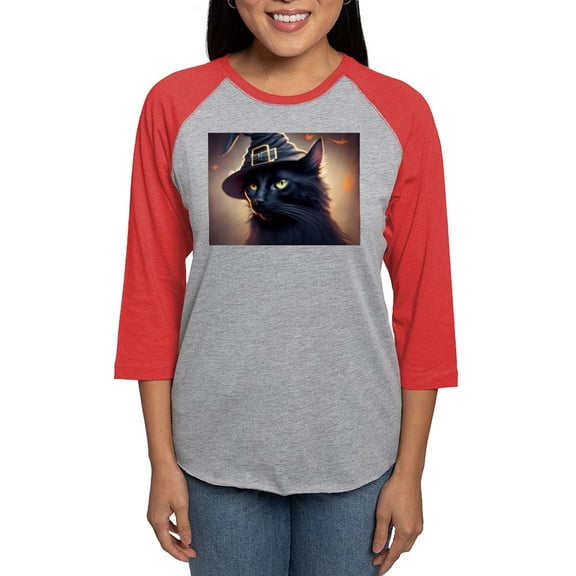 CafePress - The Witch's Familiar Women's Baseball T Shirt - Womens Baseball Tee