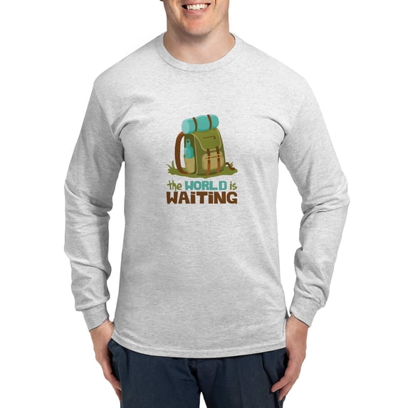CafePress - The World Is Waiting Long Sleeve T Shirt - Unisex Cotton Long Sleeve T-Shirt