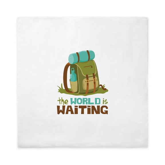 CafePress - The World Is Waiting - Queen Duvet