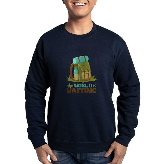 CafePress - The World Is Waiting Sweatshirt - Classic Crew Neck Sweatshirt