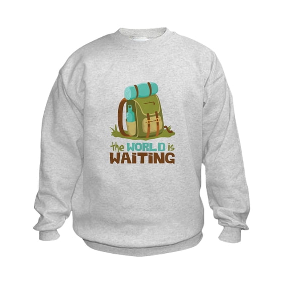CafePress - The World Is Waiting Sweatshirt - Kids Sweatshirt, Youth Crew Neck Sweatshirt