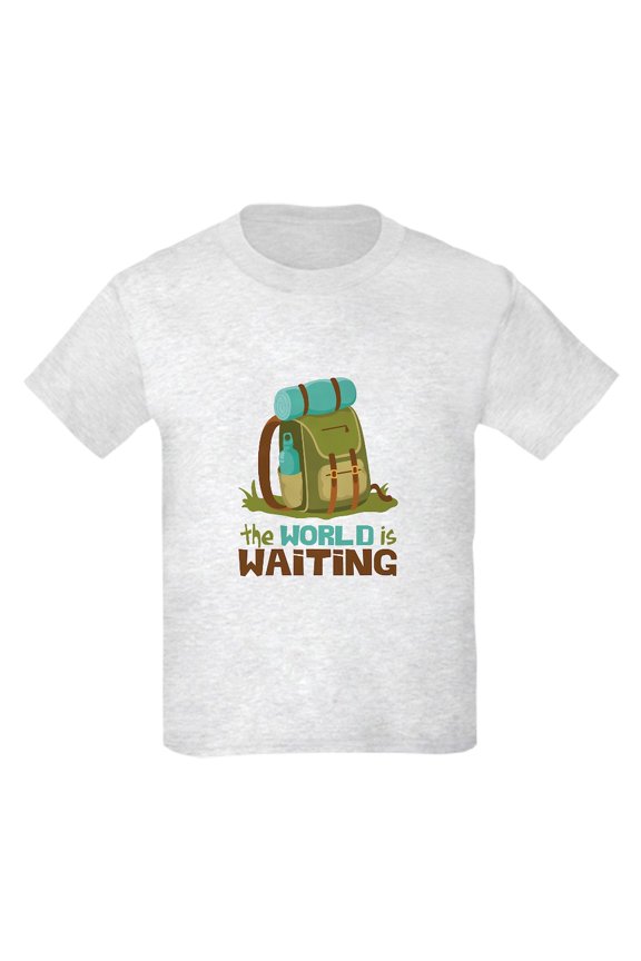 - The World Is Waiting T Shirt - Light Classic Kids Graphic, Short Sleeve T-Shirt, Sizes XS-XL