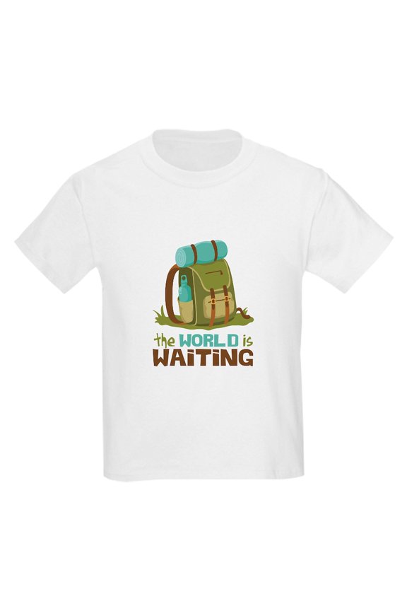 - The World Is Waiting T Shirt - Light Classic Kids Graphic, Short Sleeve T-Shirt, Sizes XS-XL