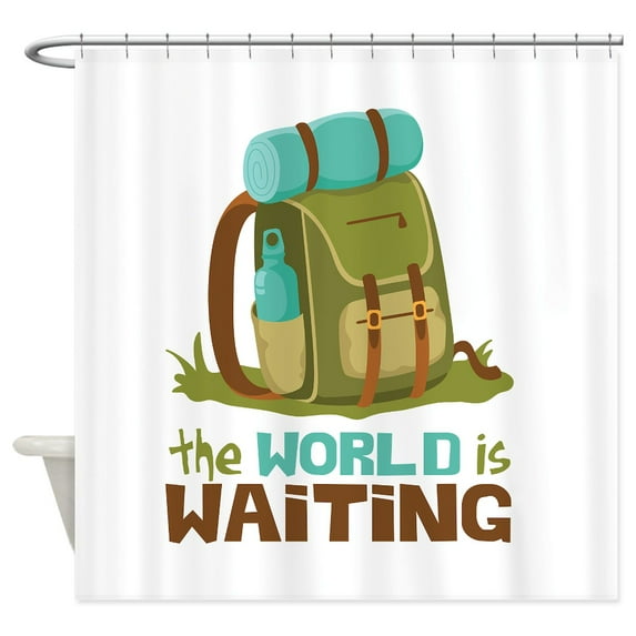 CafePress - The World Is Waiting - Unique Fabric Shower Curtain 70" x 72"