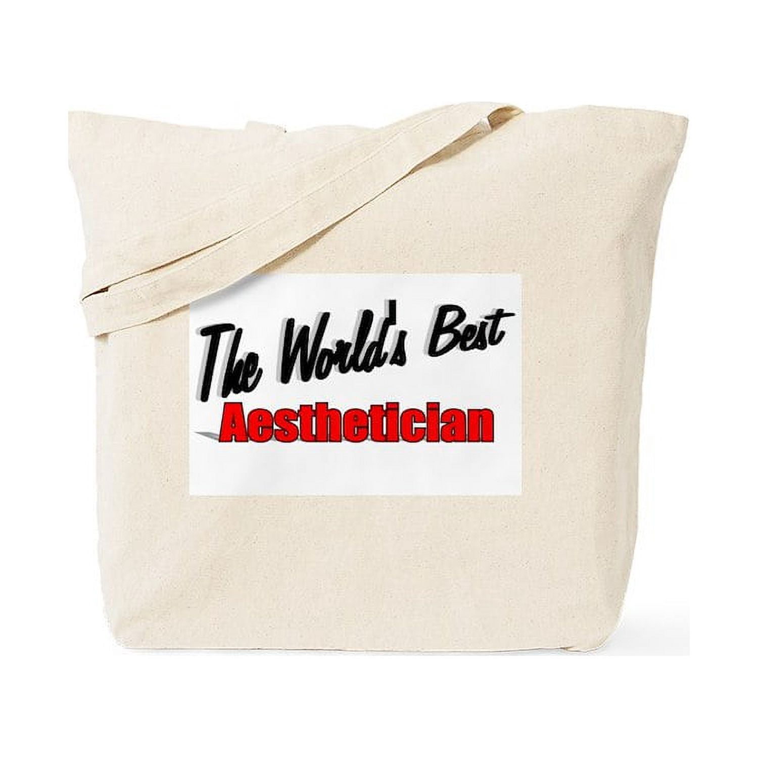 CafePress World's Best Esthetician Tote Bag - Natural Canvas Reusable Shopping Bag, 2 Sizes