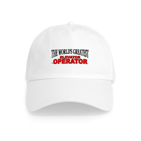 CafePress - The World's Greatest Elevator Operator Cap - Adjustable 100% Brushed Unisex Casual Cotton Baseball Cap, Beige, 1