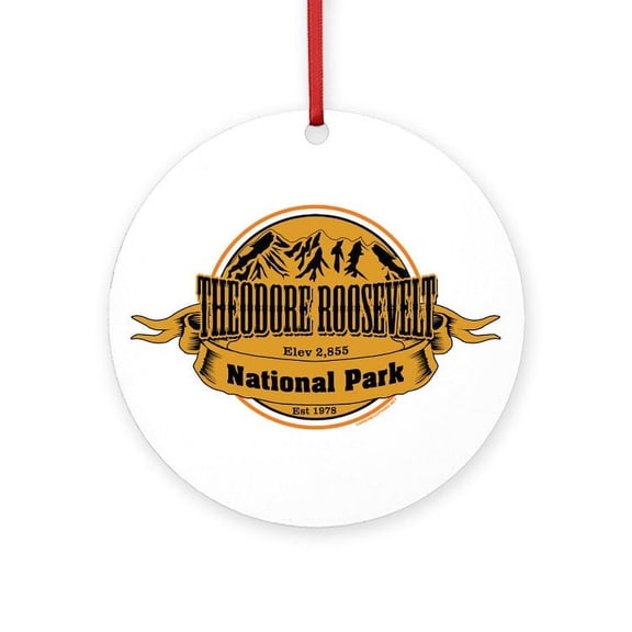 CafePress - Theodore Roosevelt , North Dakota - Round Wood Ornament 4"