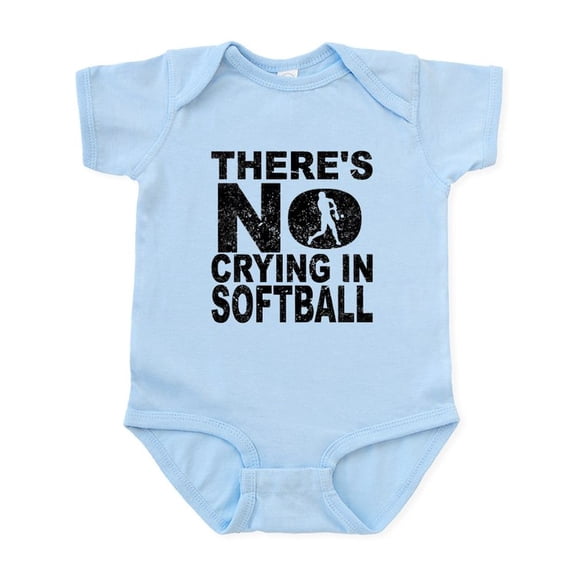 CafePress - There's No Crying In Softball Body Suit - Baby Light Bodysuit, Size Newborn - 24 Months