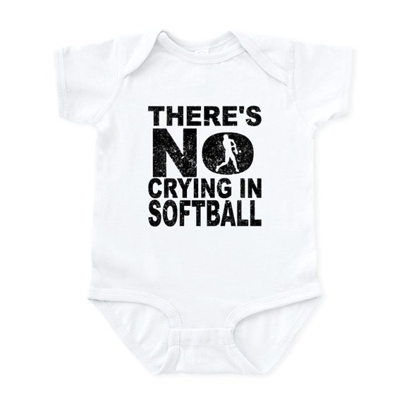 CafePress - There's No Crying In Softball Body Suit - Baby Light Bodysuit, Size Newborn - 24 Months