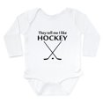 thumbnail image 1 of CafePress - They Tell Me I Like Hockey Body Suit - Long Sleeve Cotton Baby Bodysuit, 1 of 4