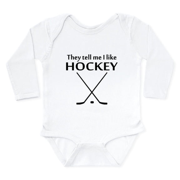 CafePress - They Tell Me I Like Hockey Body Suit - Long Sleeve Cotton Baby Bodysuit