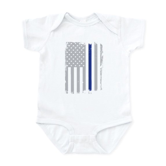 CafePress - Thin Blue Line Flag Body Suit - Baby Light Bodysuit, Size Newborn - 24 Months