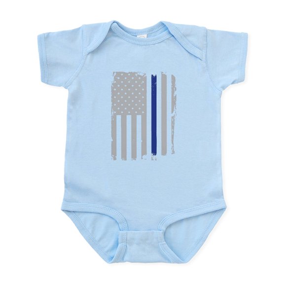 CafePress - Thin Blue Line Flag Body Suit - Baby Light Bodysuit, Size Newborn - 24 Months