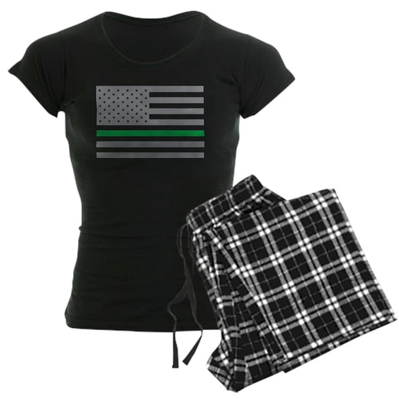 CafePress - Thin Green Line - Women's Dark Pajamas