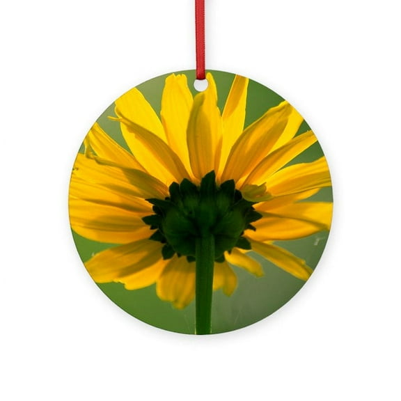 CafePress - Thin Leaved Sunflower -  Round Wood Ornament 4"