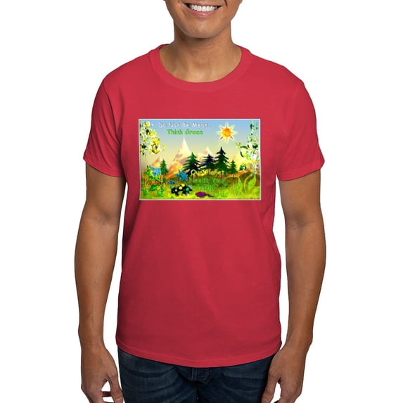 CafePress - Think Green Dark T Shirt - Men's Classic Graphic Cotton T-Shirt