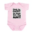 thumbnail image 1 of CafePress - Think I'm Cute? Aunt Black Infant Bodysuit - Baby Light Bodysuit, Size Newborn - 24 Months, 1 of 4