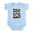 thumbnail image 1 of CafePress - Think I'm Cute? Aunt Black Infant Bodysuit - Baby Light Bodysuit, Size Newborn - 24 Months, 1 of 4