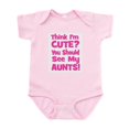 thumbnail image 1 of CafePress - Think I'm Cute? Aunts (Plural Infant Bodysuit - Baby Light Bodysuit, Size Newborn - 24 Months, 1 of 4
