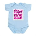 thumbnail image 1 of CafePress - Think I'm Cute? Uncle Pink Infant Bodysuit - Baby Light Bodysuit, Size Newborn - 24 Months, 1 of 4