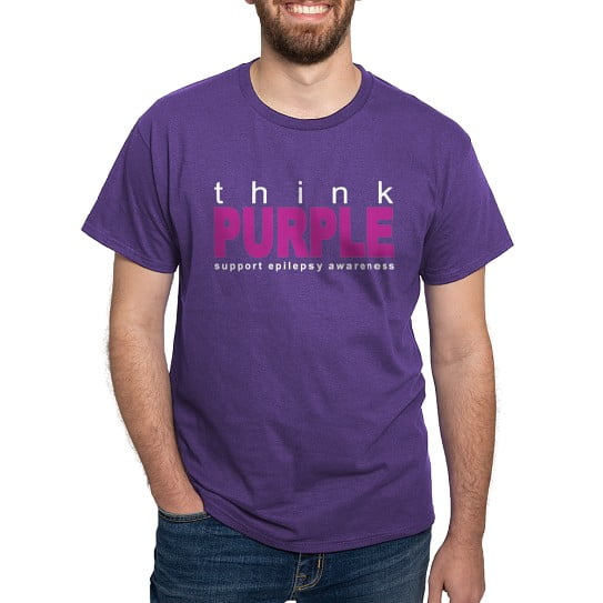 CafePress - Think Purple: Epilepsy Dark T Shirt - Men's Classic Cotton T-Shirts